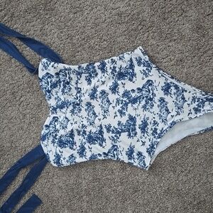 SHEIN Blue and White One Piece Swimsuit
